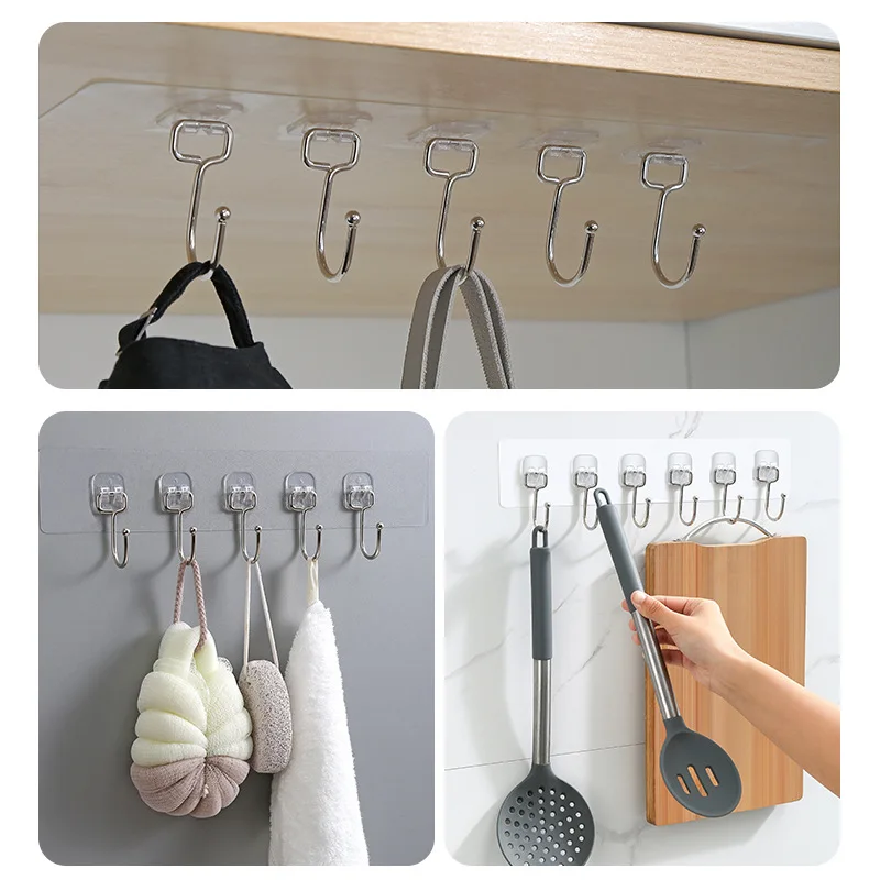 Clothes Rack Kitchen Bathroom Hanger Transparent Wall Hooks Adhesive Hook Strong Bearing Capacity Storage Hangers Self Adhesive
Clothes Rack Kitchen Bathroom Hanger Transparent Wall Hooks Adhesive Hook Strong Bearing Capacity Storage Hangers Self Adhesive