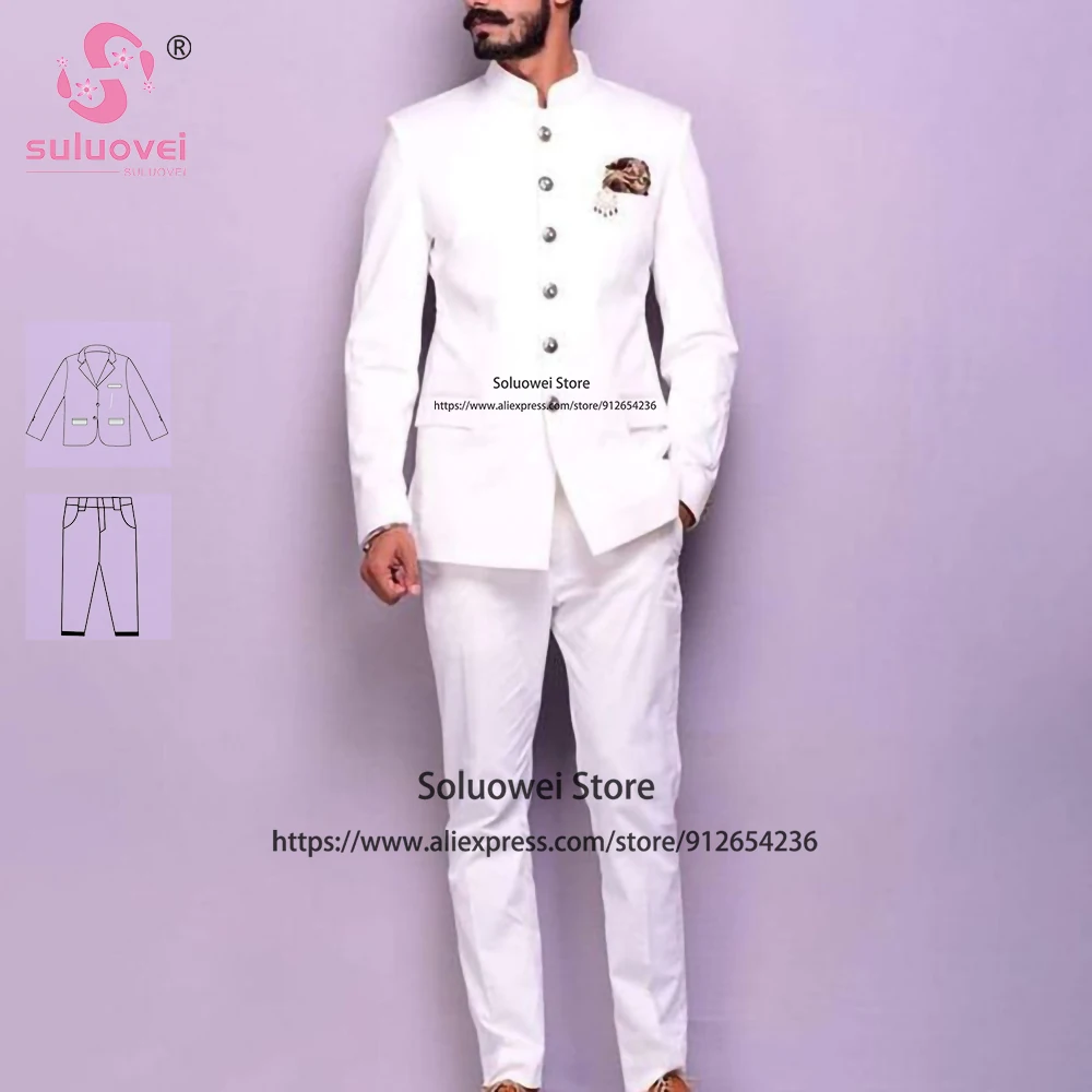 (Customized Size Color) Fashion Indian Style Groom Suits For Men Wedding 2 Piece Pants Set Formal Dinner Tuxedo Terno Masculinos
(Customized Size Color) Fashion Indian Style Groom Suits For Men Wedding 2 Piece Pants Set Formal Dinner Tuxedo Terno Masculinos