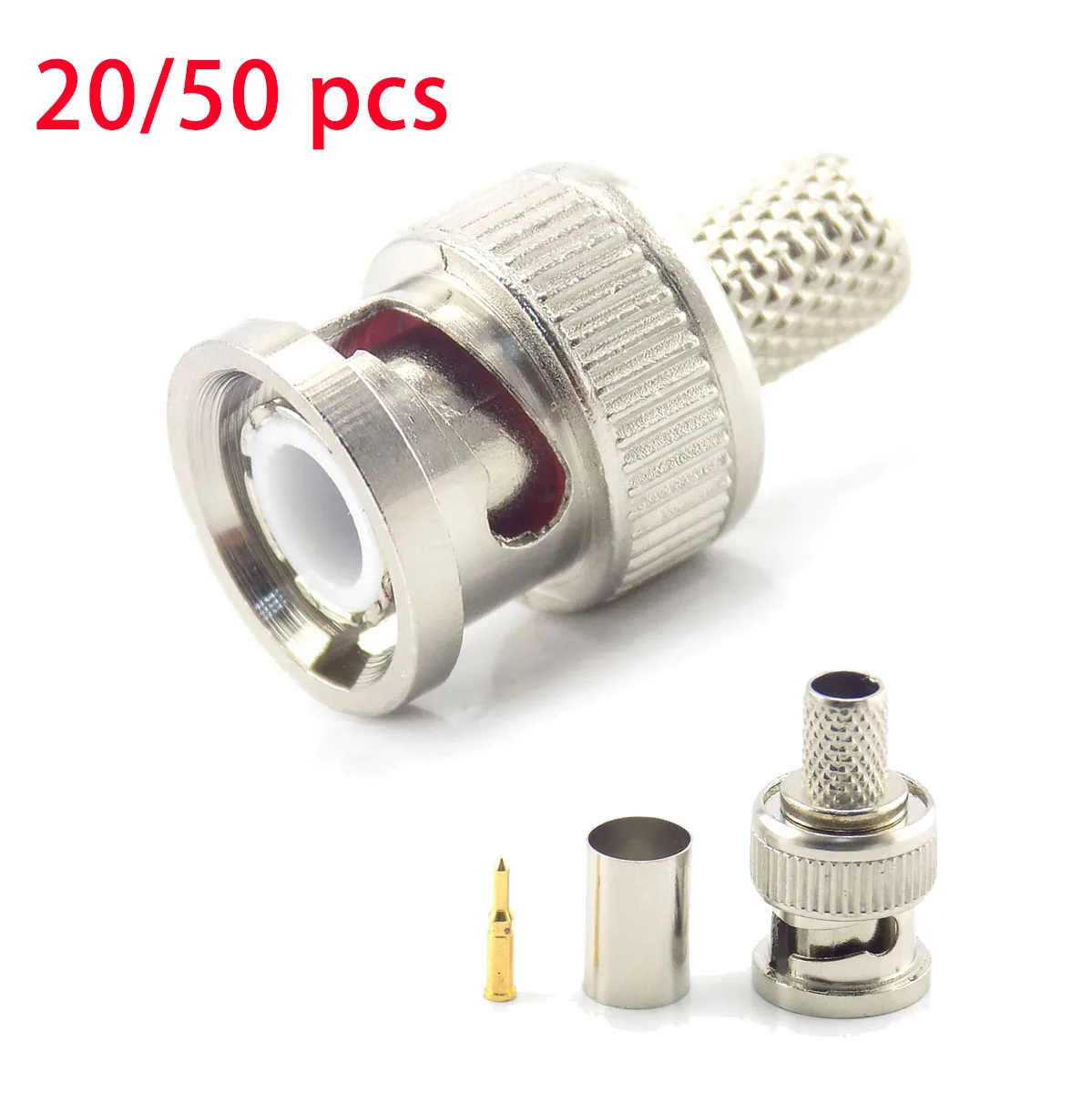 20/50Pcs 3 In 1 CCTV Camera Coupler Crimp Connector Bnc Male Connector To Coax Rg59 Connector Cable Accessories H10 C4
20/50Pcs 3 In 1 CCTV Camera Coupler Crimp Connector Bnc Male Connector To Coax Rg59 Connector Cable Accessories H10 C4