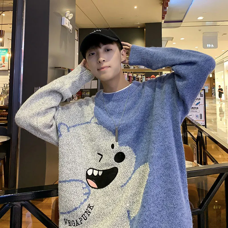 E BOY Cartoon Pullovers Men Cute Printed Sweaters Harajuku All-match Loose Korean Style Students Trendy Knitting Tops Oversize
E BOY Cartoon Pullovers Men Cute Printed Sweaters Harajuku All-match Loose Korean Style Students Trendy Knitting Tops Oversize