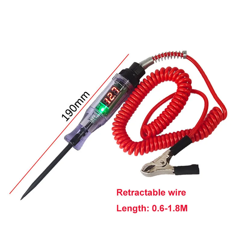 6V 12V 24V DC Car Truck Voltage Circuit Tester Digital Display Electric Pen Probe Pen Light Bulb Automobile Diagnostic Tools
6V 12V 24V DC Car Truck Voltage Circuit Tester Digital Display Electric Pen Probe Pen Light Bulb Automobile Diagnostic Tools