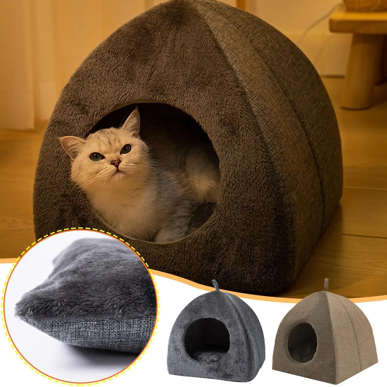 Winter Enclosed Pet Bed Indoor Kitten Sofa House Warm For Small Pet Pad Dog Nest Cave Sleeping Cozy Plush Mat Pet Suppl F1c1
Winter Enclosed Pet Bed Indoor Kitten Sofa House Warm For Small Pet Pad Dog Nest Cave Sleeping Cozy Plush Mat Pet Suppl F1c1