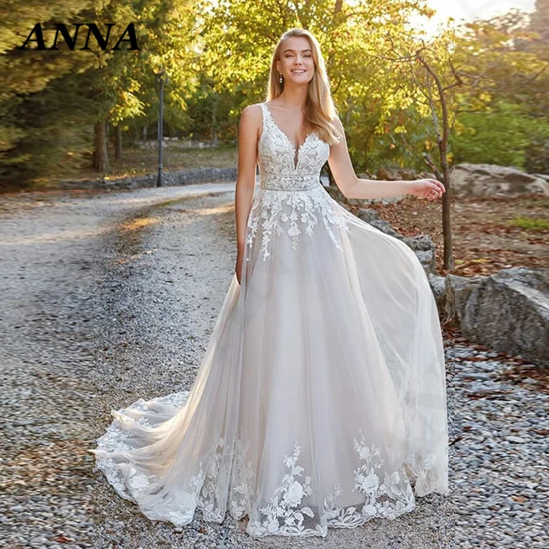 ANNA-BEAUTY Store Wedding Dresses 2021 Bohemia V-Neck A-Line Tulle Beach Party Gown Simple Appliques Vestido De Novia for Women
ANNA-BEAUTY Store Wedding Dresses 2021 Bohemia V-Neck A-Line Tulle Beach Party Gown Simple Appliques Vestido De Novia for Women