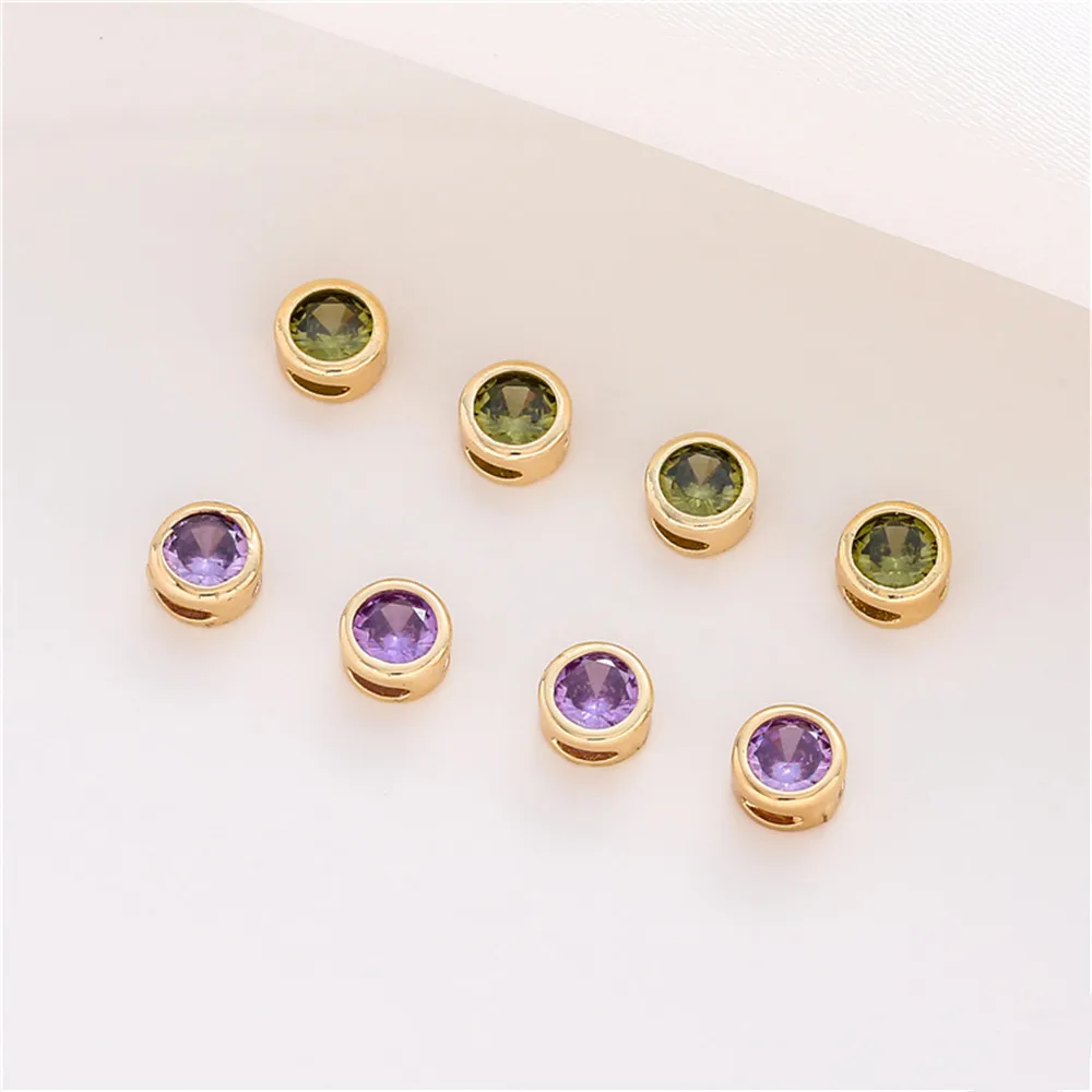 14K gold clad round purple green zirconia through hole spacer beads diy loose beads handmade chain jewelry accessories
14K gold clad round purple green zirconia through hole spacer beads diy loose beads handmade chain jewelry accessories
