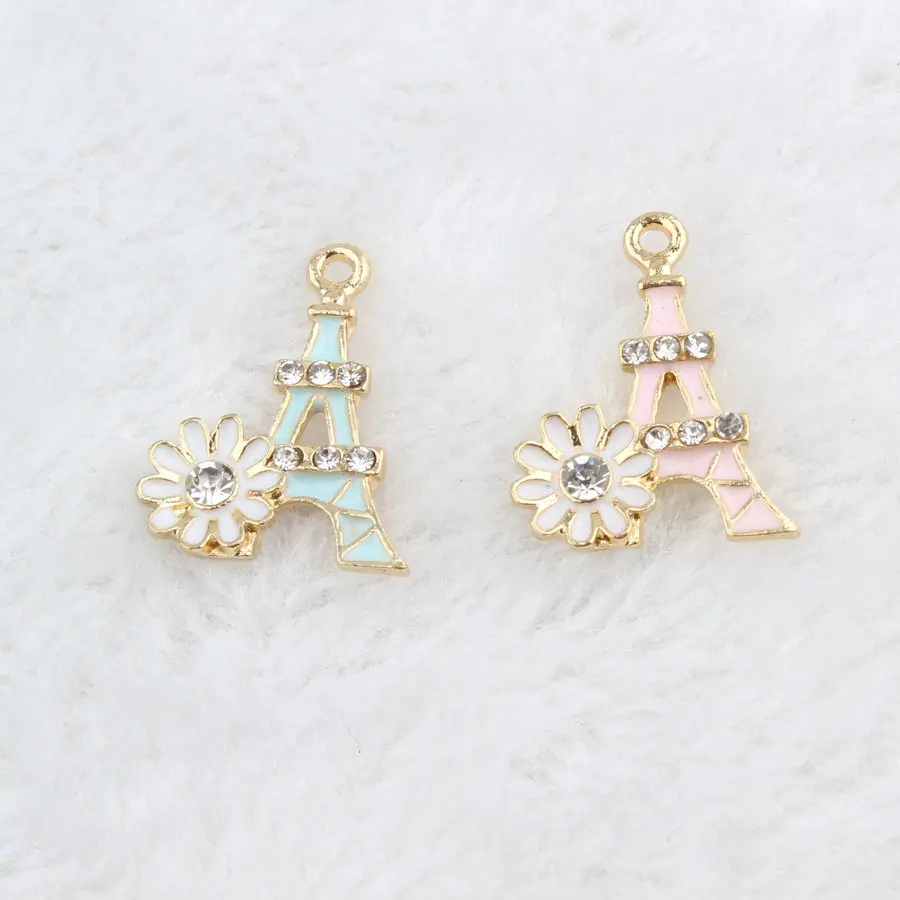 10PCS/lot New Oil Drop Eiffel Tower With Flower&Rhinestone Charms For DIY Jewelry Making Bracelet&Necklace Accessories
10PCS/lot New Oil Drop Eiffel Tower With Flower&Rhinestone Charms For DIY Jewelry Making Bracelet&Necklace Accessories
