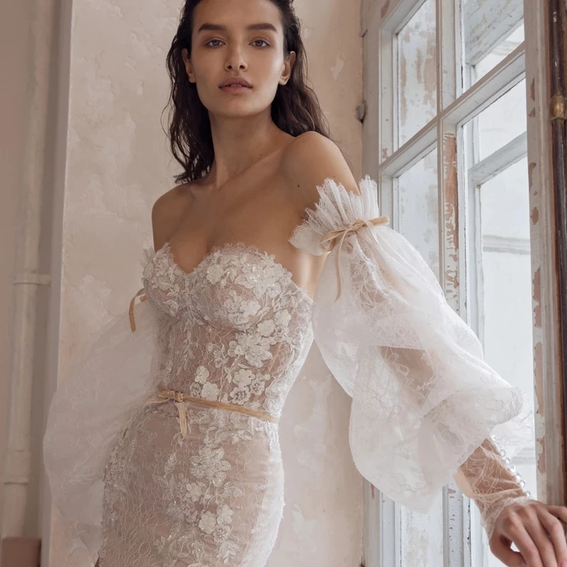 Illusion Elegant Lace Detachable Wedding Sleeves Graceful 3/4 Lantern Sleeves Bridal Photo Shoot Accessories Customize SWD504
Illusion Elegant Lace Detachable Wedding Sleeves Graceful 3/4 Lantern Sleeves Bridal Photo Shoot Accessories Customize SWD504