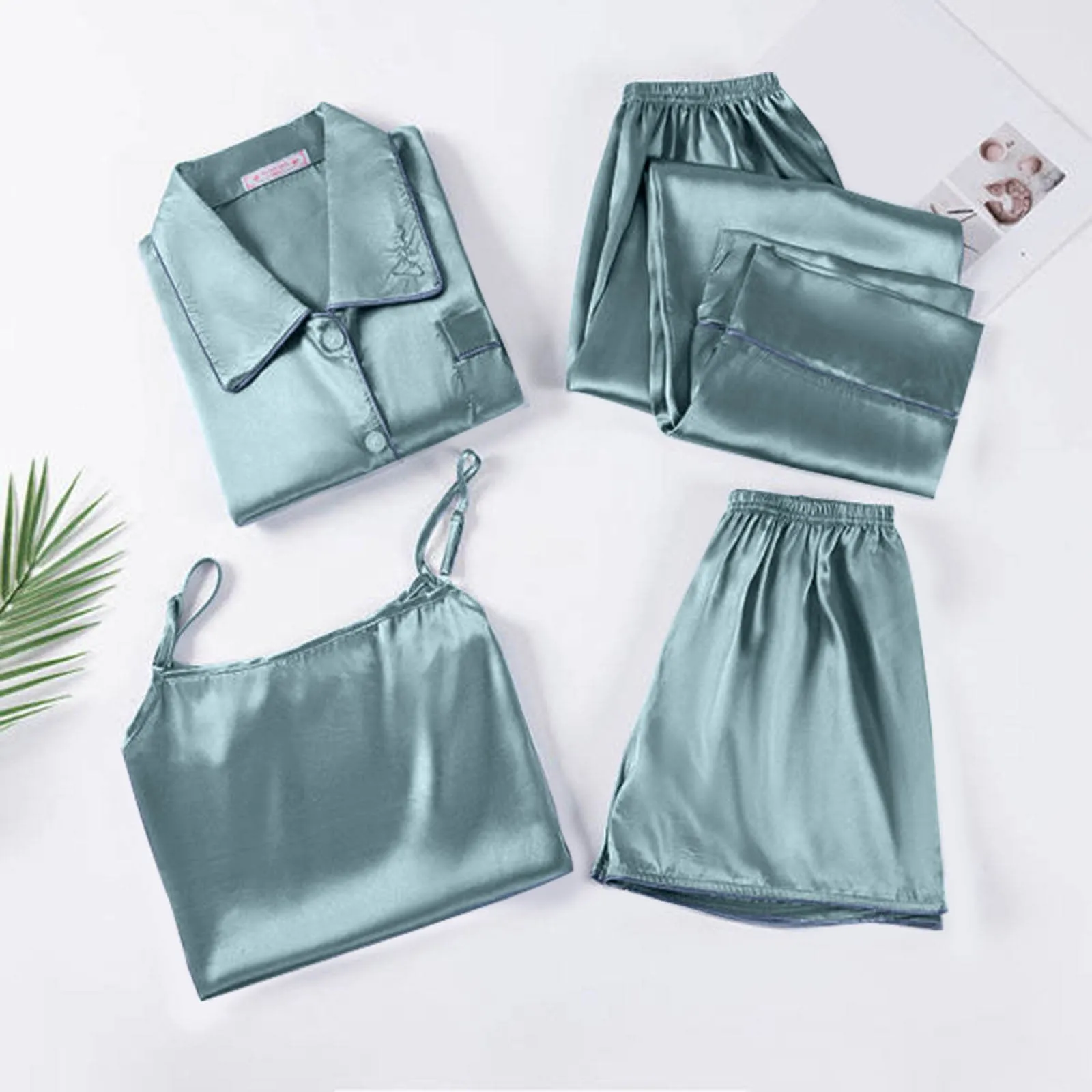 Spring And Autumn Ladies In Europe And The United States Foreign Trade Women's Home Wear Suit Fashion Sling Pajamas Thin Four
Spring And Autumn Ladies In Europe And The United States Foreign Trade Women's Home Wear Suit Fashion Sling Pajamas Thin Four