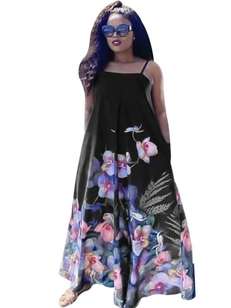 Long African Dresses For Women Spaghetti Strap Robe Africa Clothing Summer Fashion Floral Print Sexy African Maxi Dress Vestidos
Long African Dresses For Women Spaghetti Strap Robe Africa Clothing Summer Fashion Floral Print Sexy African Maxi Dress Vestidos