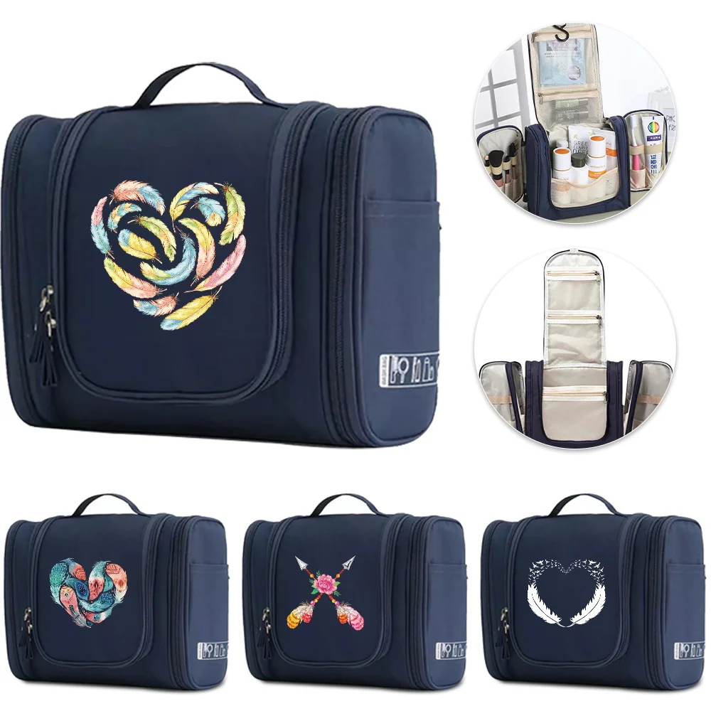 Women Hanging Cosmetic Bag Unisex Washing Travel Toiletry Kits Makeup Storage Organizer Bags Hooking Feather Pattern Men Pack
Women Hanging Cosmetic Bag Unisex Washing Travel Toiletry Kits Makeup Storage Organizer Bags Hooking Feather Pattern Men Pack
