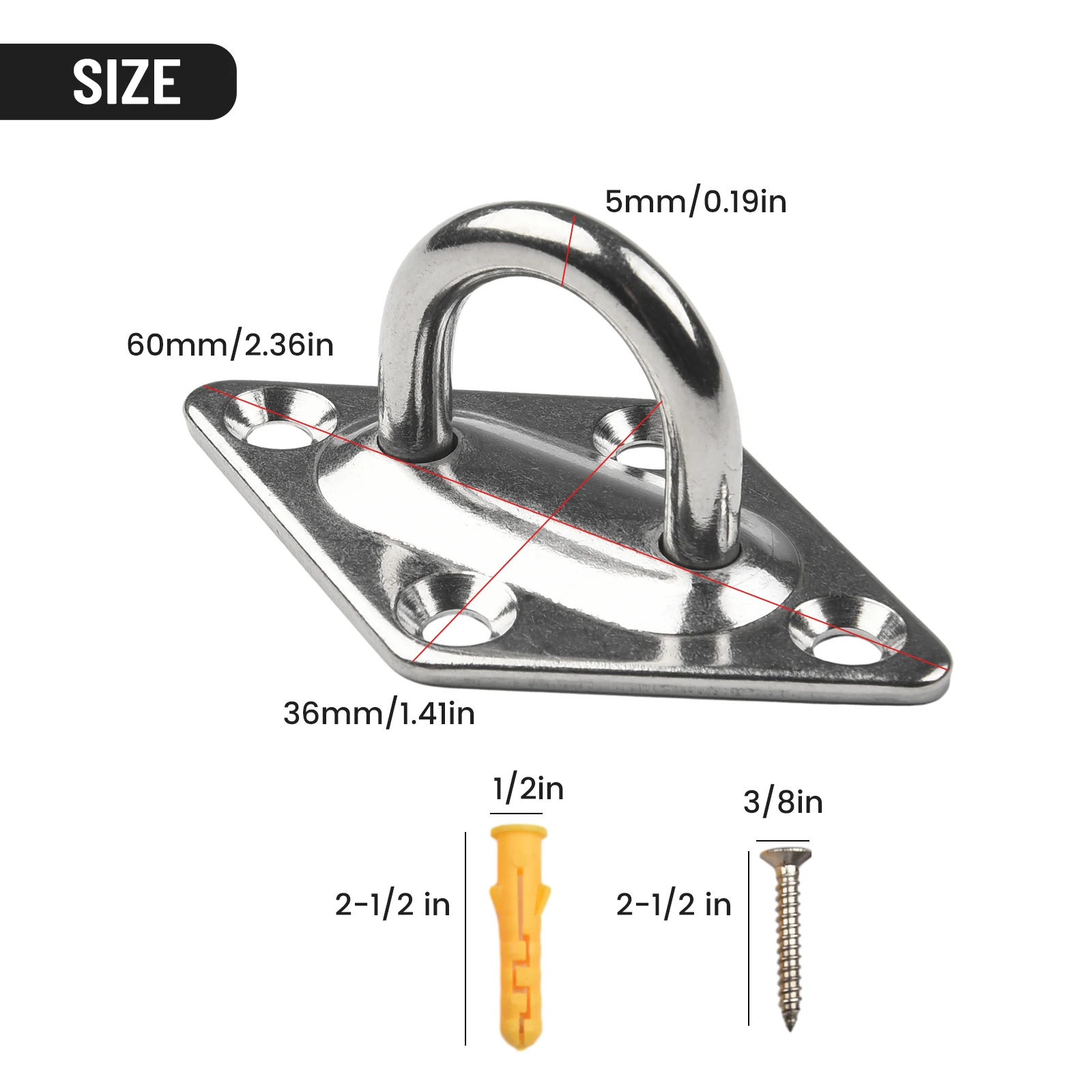 Stainless Heavy Duty Ceiling Hanging Hook Set Swing Chair Bracket Hardware Tool Yoga Carabiner Suspension Door Latch Snap Hook
Stainless Heavy Duty Ceiling Hanging Hook Set Swing Chair Bracket Hardware Tool Yoga Carabiner Suspension Door Latch Snap Hook