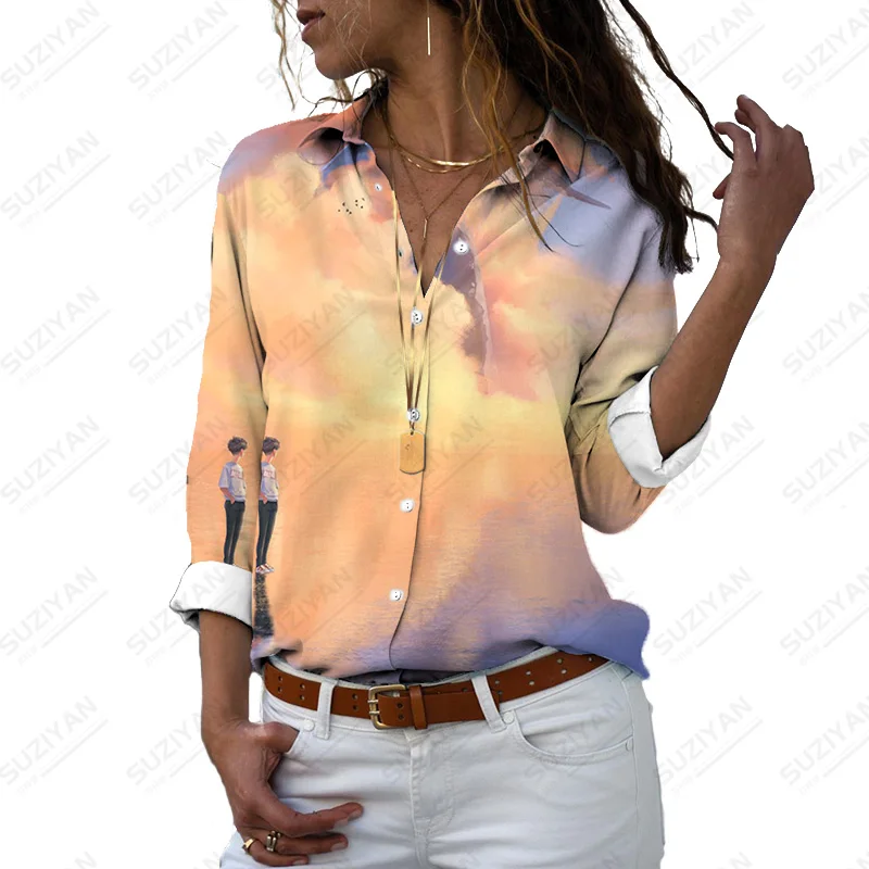 Women Print Temperament Casual Tops Lapel Loose Female Shirt Tops Temperament Casual Top Women'S Fashion Printed Tops
Women Print Temperament Casual Tops Lapel Loose Female Shirt Tops Temperament Casual Top Women'S Fashion Printed Tops