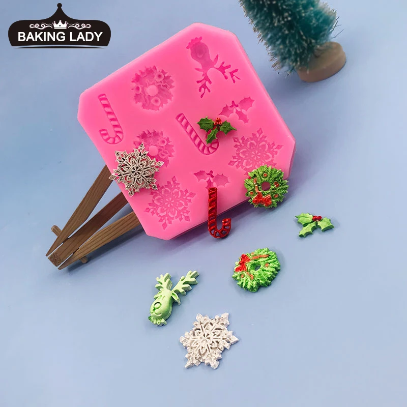 Christmas series snowflake Christmas cane deer fondant cake silicone mold diy Christmas baking snack decoration mold 
Christmas series snowflake Christmas cane deer fondant cake silicone mold diy Christmas baking snack decoration mold