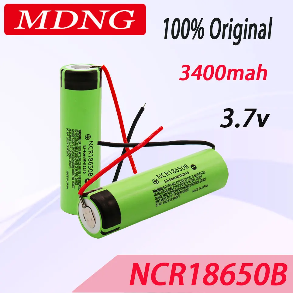 1-10pcs 100% Original 18650 battery 3400mah 3.7v lithium battery NCR18650B 3400mah Suitable for flashlight battery +DIY wire
1-10pcs 100% Original 18650 battery 3400mah 3.7v lithium battery NCR18650B 3400mah Suitable for flashlight battery +DIY wire