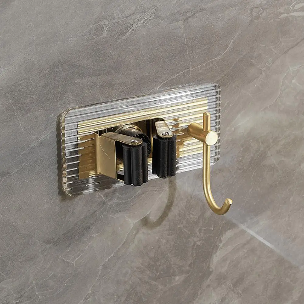 Bathroom Non-perforated Mop Holder Wall Hanging Shelf High Quality Acrylic Strong Hooks Mop Rack Multifunctional
Bathroom Non-perforated Mop Holder Wall Hanging Shelf High Quality Acrylic Strong Hooks Mop Rack Multifunctional