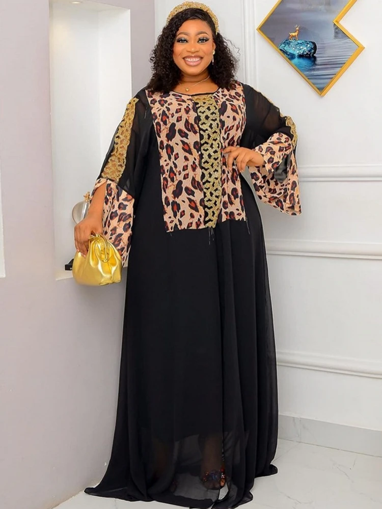 African Dresses For Women Black Leopard Print Dashiki Africa Clothing Robe Africaine Femme 2022 Slim Evening Long Maxi Dress
African Dresses For Women Black Leopard Print Dashiki Africa Clothing Robe Africaine Femme 2022 Slim Evening Long Maxi Dress