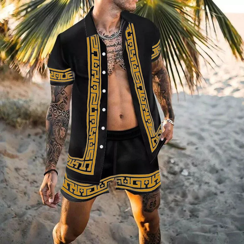 2022 Men Sets Print Patchwork Lapel Short Sleeve Casual Shirt Beach Shorts Summer Streetwear Vacation Hawaiian Suits Men S-3XL
2022 Men Sets Print Patchwork Lapel Short Sleeve Casual Shirt Beach Shorts Summer Streetwear Vacation Hawaiian Suits Men S-3XL