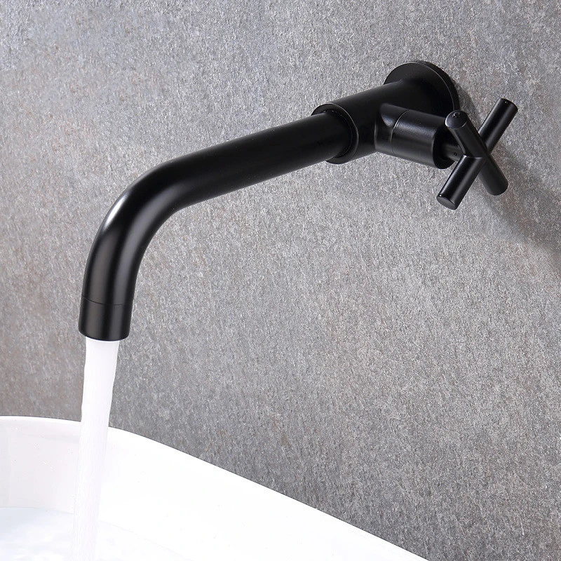 All Copper Black Extended Single Cold Basin Tap Wall Mounted Bathroom Sink Faucet
All Copper Black Extended Single Cold Basin Tap Wall Mounted Bathroom Sink Faucet