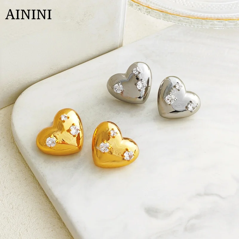 Trendy Jewelry Shiny Heart Earrings Popular Style High Quality Metal Brass AAA Zircon Love Stud Earrings For Women Girl Gifts
Trendy Jewelry Shiny Heart Earrings Popular Style High Quality Metal Brass AAA Zircon Love Stud Earrings For Women Girl Gifts