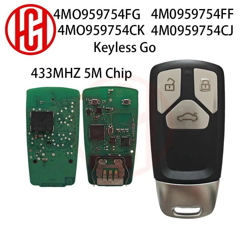 OEM печатная плата дистанционного ключа автомобиля 433 МГц 5 м чип для Audi MLB Keyless Go 4M0959754CS/FG/FF/CK/CJ (2017-2024) 754AJ/BC/T (2017-2019) 754CP 
OEM печатная плата дистанционного ключа автомобиля 433 МГц 5 м чип для Audi MLB Keyless Go 4M0959754CS/FG/FF/CK/CJ (2017-2024) 754AJ/BC/T (2017-2019) 754CP