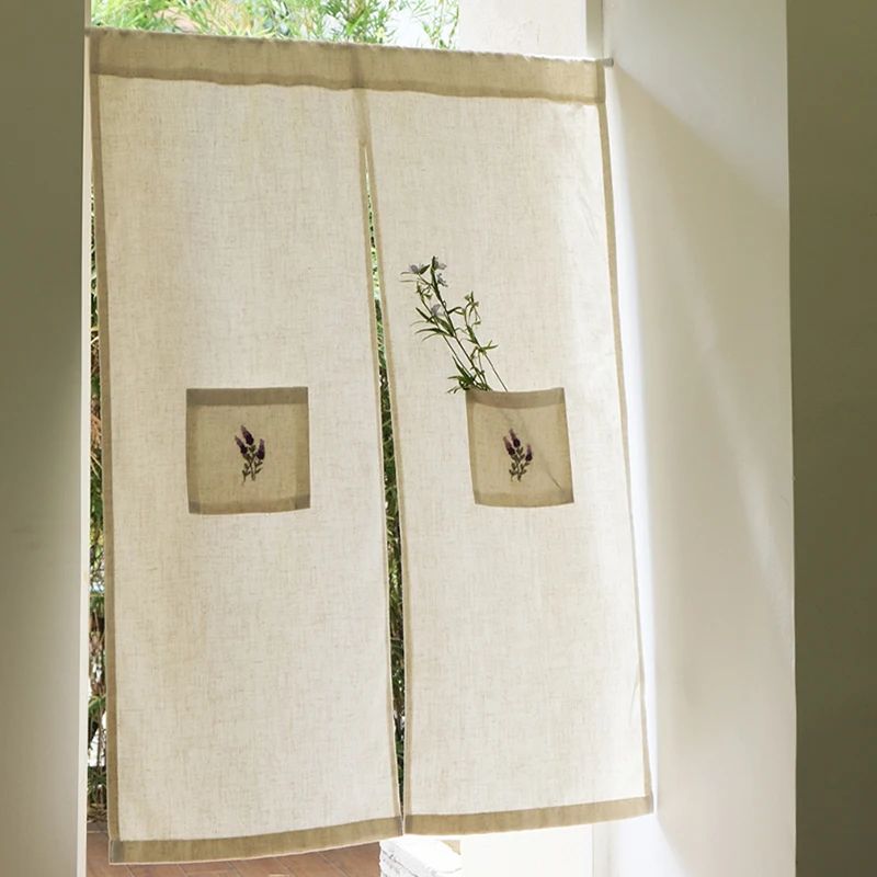 

Полотняная подвесная дверь в китайском японском винтажном стиле, занавеска для дома, входа, полузанавеска для спальни, тканевая разделительная зона, домашний декор