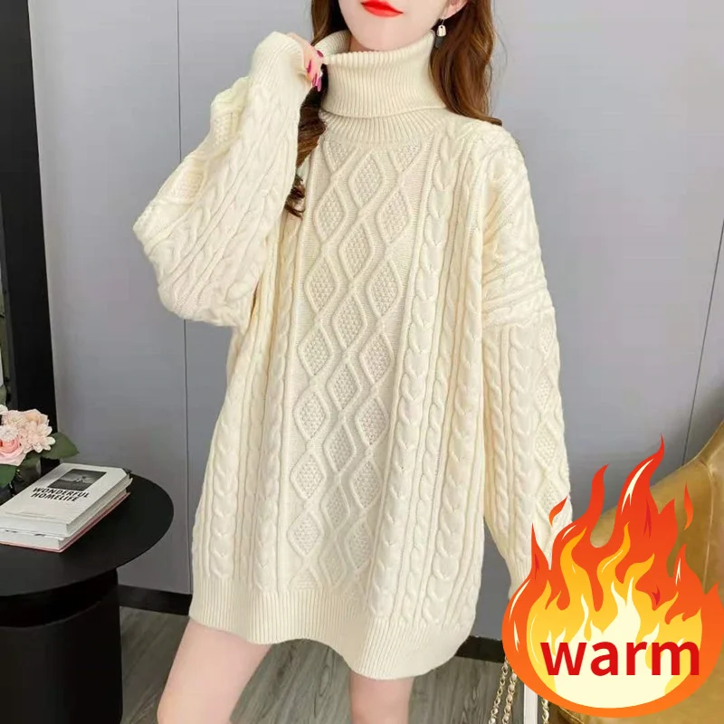 Cashmere Turtleneck Thick Knitted Pullover Winter Warm Sweater Women Elegant Clothes Oversized Long Sleeve Tops Vintage Jumpers
Cashmere Turtleneck Thick Knitted Pullover Winter Warm Sweater Women Elegant Clothes Oversized Long Sleeve Tops Vintage Jumpers