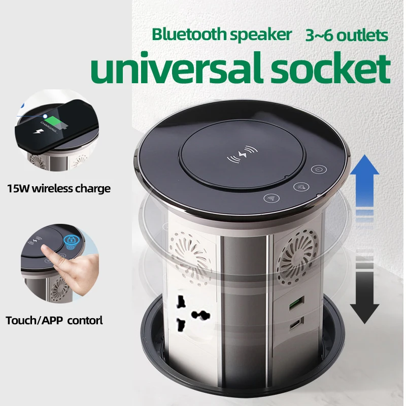 Pop Up Table Lifting Sockets Universal 3 6 Outlet Wifi 110~250V Motorized Kitchen USB A C 16A Wireless Charging Electric Socket
Pop Up Table Lifting Sockets Universal 3 6 Outlet Wifi 110~250V Motorized Kitchen USB A C 16A Wireless Charging Electric Socket