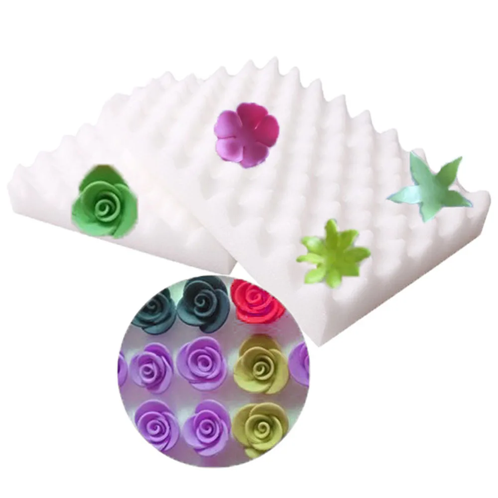 

2PCS Fondant Shaping Sponge Pad Sugar Flower Gum Paste Modeling Foam Tray Wave Mat Cake Decorating Tools Kitchen Accessories