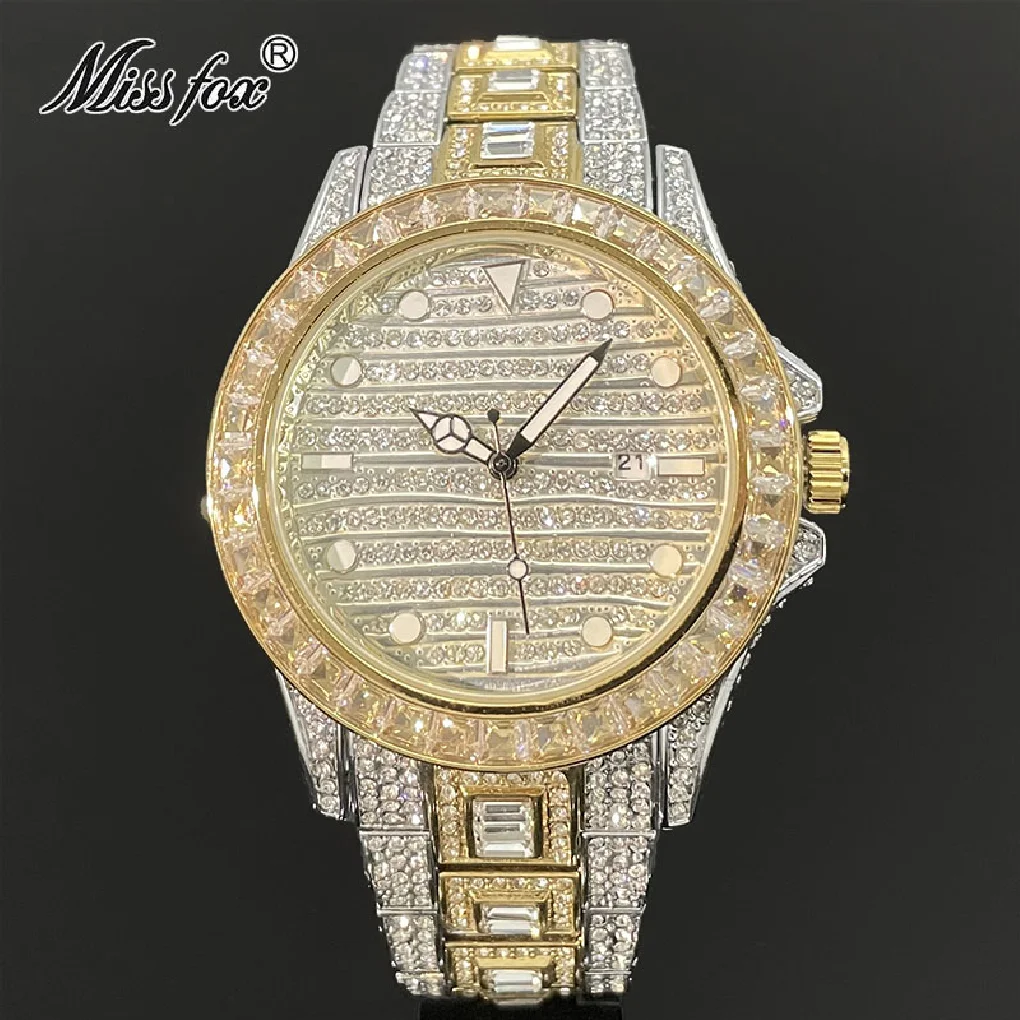 MISSFOX Luxury Watch For Men Iced Out Fashion Quartz Wristwatch Colour Diamond Waterprof Luminous Clocks Boy Gift Free Shipping
MISSFOX Luxury Watch For Men Iced Out Fashion Quartz Wristwatch Colour Diamond Waterprof Luminous Clocks Boy Gift Free Shipping