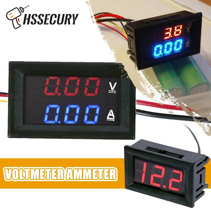 DC 100V 10A Voltmeter Ammeter Blue Red Dual LED Display Amp Dual Digital Volt Meter Gauge, 4.5V To 30V Voltmeter Voltage Meter
DC 100V 10A Voltmeter Ammeter Blue Red Dual LED Display Amp Dual Digital Volt Meter Gauge, 4.5V To 30V Voltmeter Voltage Meter