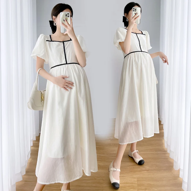 912# 2022 Summer Korean Japan Fashion Maternity Long Dress Elegant A Line Loose Clothes for Pregnant Women Postpartum Pregnancy
912# 2022 Summer Korean Japan Fashion Maternity Long Dress Elegant A Line Loose Clothes for Pregnant Women Postpartum Pregnancy