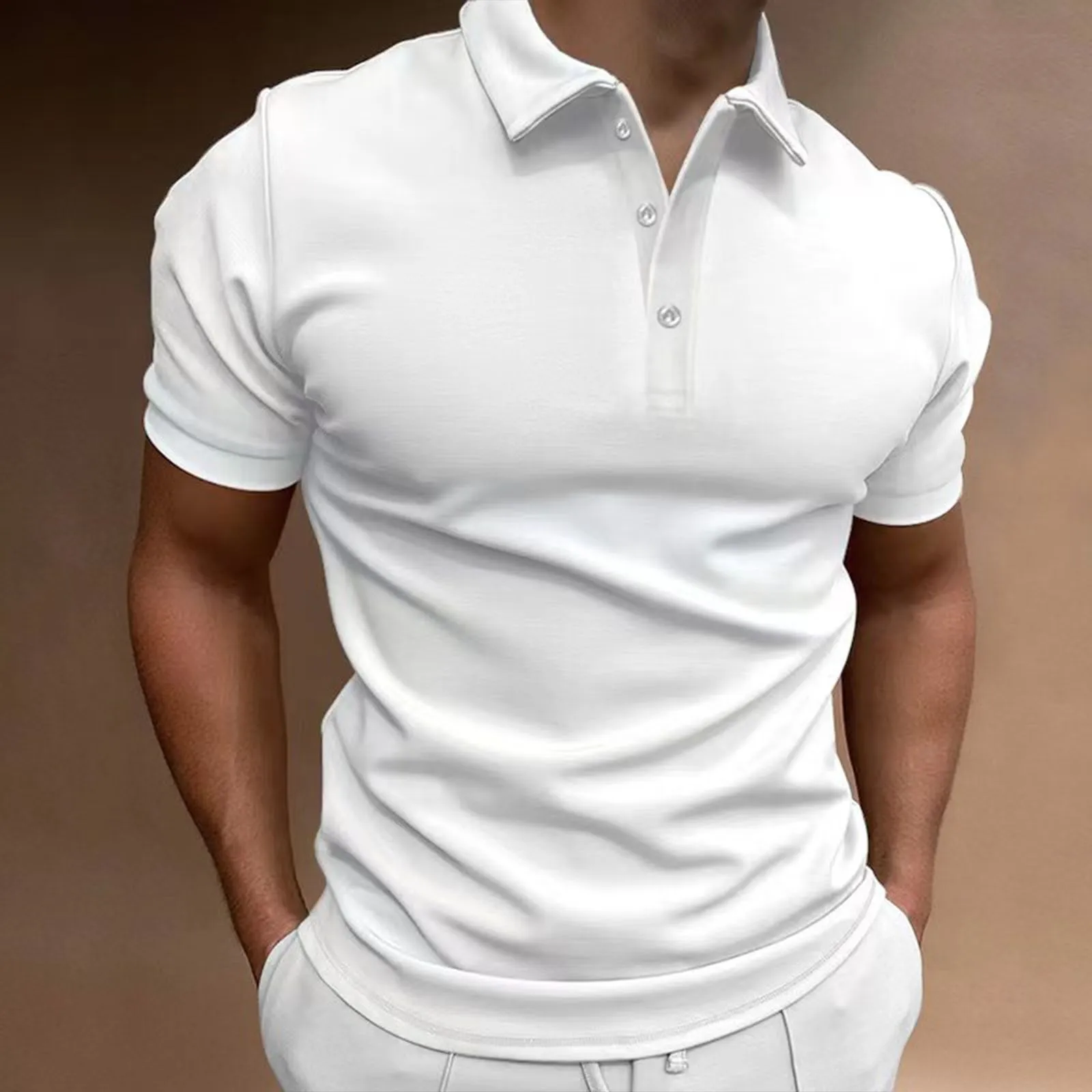 Male Summer Casual Striped Fabric T Shirt Button Turn Down Collar Short Sleeve Soild Color Top Art Painting Trend Aesthetic
Male Summer Casual Striped Fabric T Shirt Button Turn Down Collar Short Sleeve Soild Color Top Art Painting Trend Aesthetic