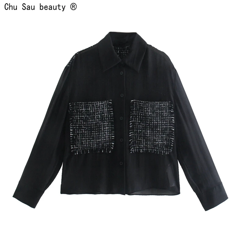 Autumn Winter Fashion Vintage Casual New Turn Down Collar Single Breasted Textured Patchwork Long Sleeve Women Shirt Female
Autumn Winter Fashion Vintage Casual New Turn Down Collar Single Breasted Textured Patchwork Long Sleeve Women Shirt Female