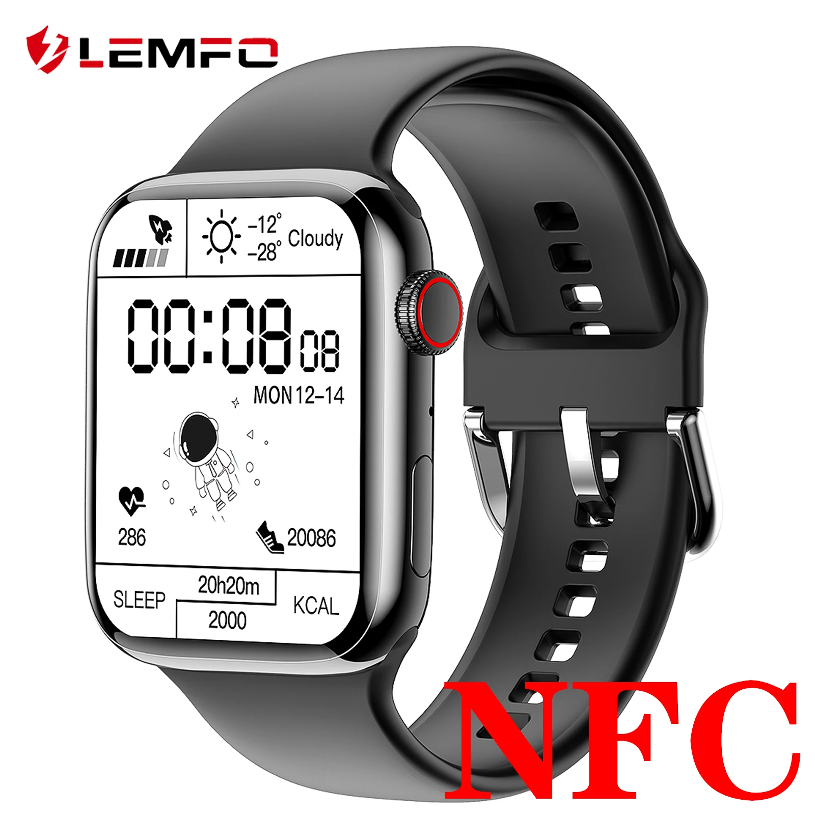 LEMFO смарт часы мужские женские NFC 1.8 inch 420*360 pixel 330mAh battery умные 2022 Bluetooth вызов
