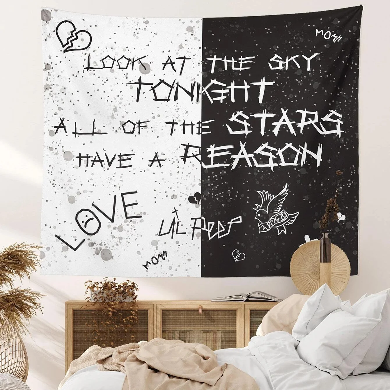 Nordic Letters Tapestry Half Black and White Simple Pattern Tapestry Wall Hanging for Home Bedroom Living Room Boheimian Decor
Nordic Letters Tapestry Half Black and White Simple Pattern Tapestry Wall Hanging for Home Bedroom Living Room Boheimian Decor