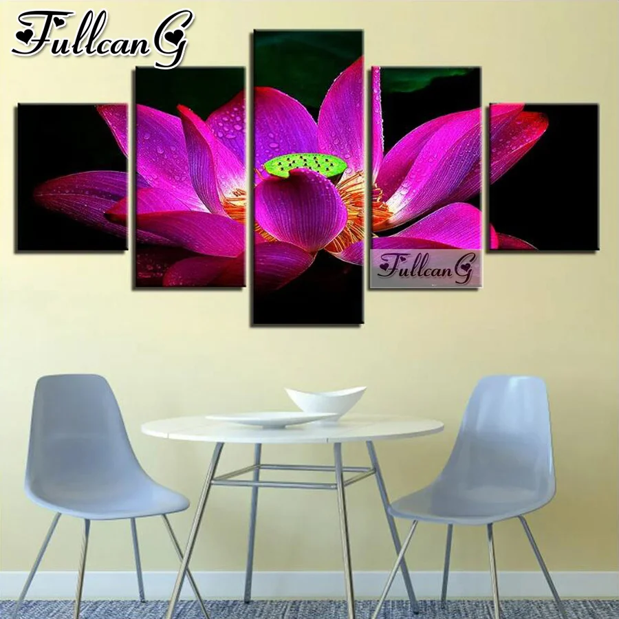 FULLCANG pink lotus flower 5 piece diy diamond painting full square round drill rhinestone embroidery picture home decor FG1118
FULLCANG pink lotus flower 5 piece diy diamond painting full square round drill rhinestone embroidery picture home decor FG1118