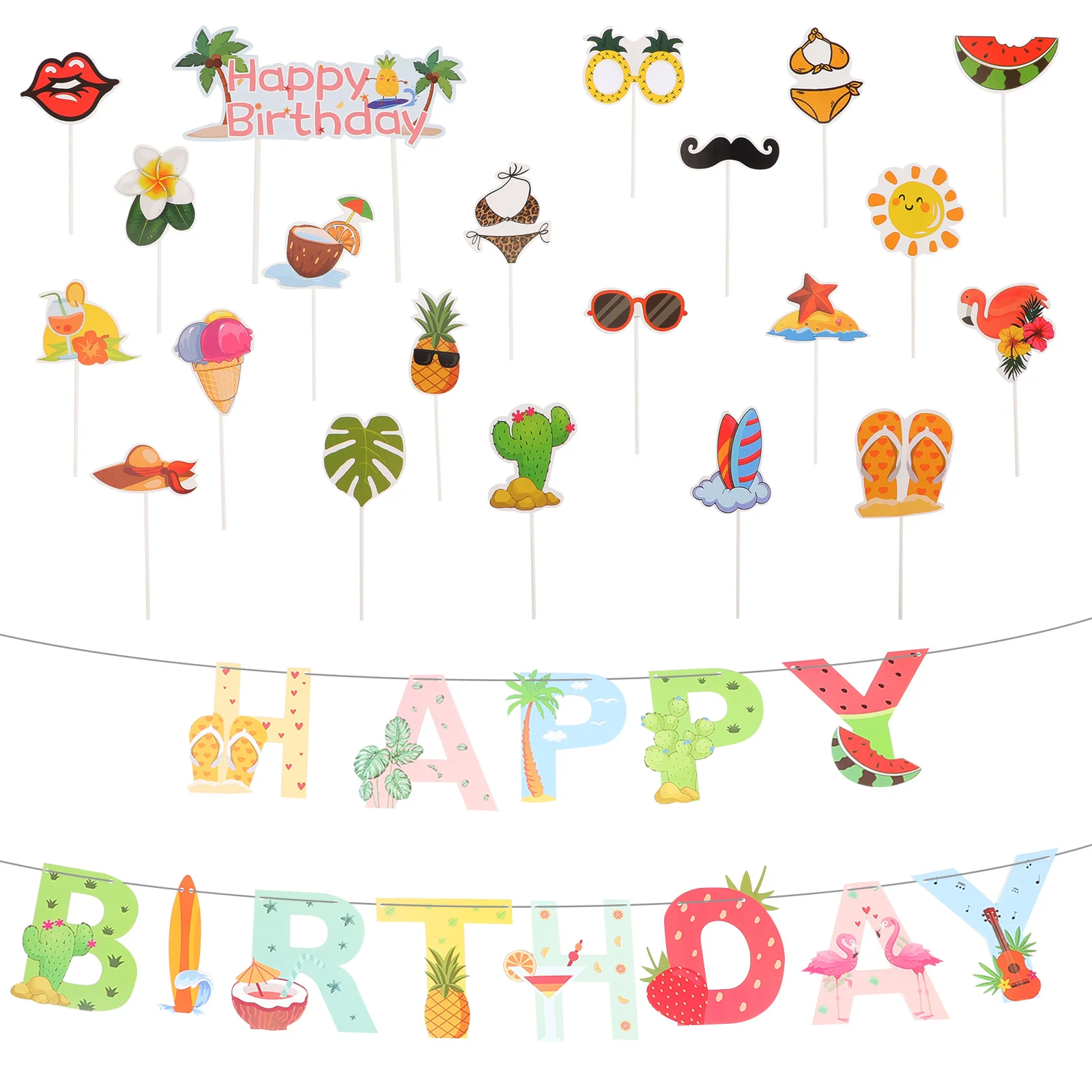 1 Set Banner Creative Paper Hawaiian Party Banner Cake Topper for Decoration Beach Party Birthday
1 Set Banner Creative Paper Hawaiian Party Banner Cake Topper for Decoration Beach Party Birthday