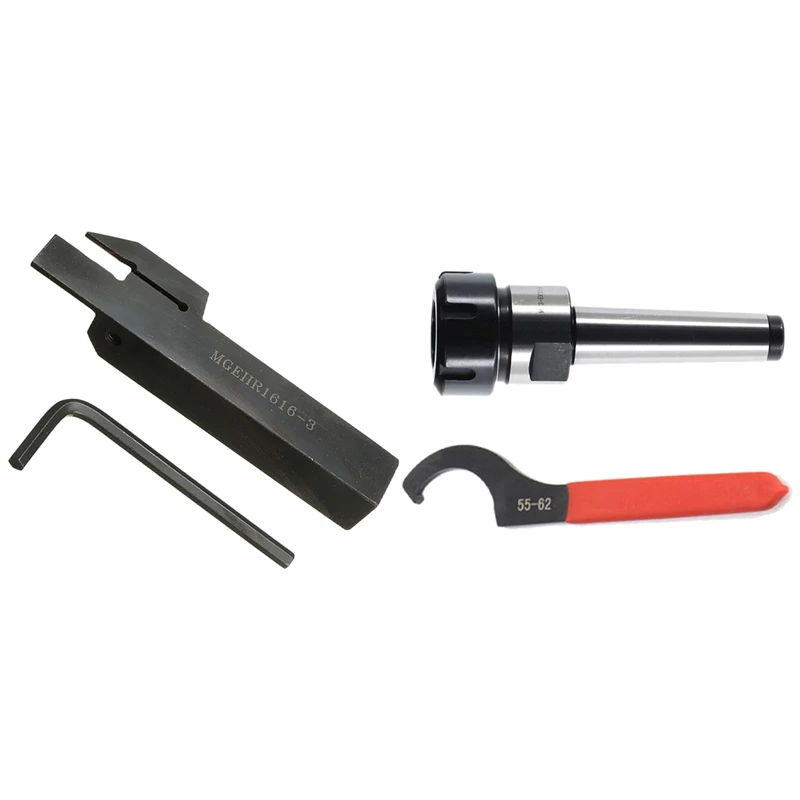 MGEHR1616-3 Lathe Cut Off Grooving Parting Tool Holder for MGMN300 & MT3-ER32 M12X1.75 with ER32 Wrench ER32 Collet
MGEHR1616-3 Lathe Cut Off Grooving Parting Tool Holder for MGMN300 & MT3-ER32 M12X1.75 with ER32 Wrench ER32 Collet