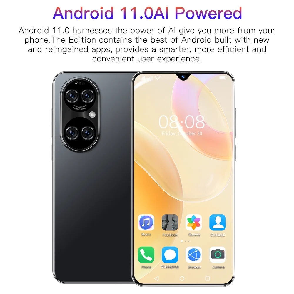 Смартфон глобальная версия Mobile P50 Pro 8 + 128 ГБ 6 7 дюйма 10 ядер 24 48 Мп MTK6595 Andriod 0 две