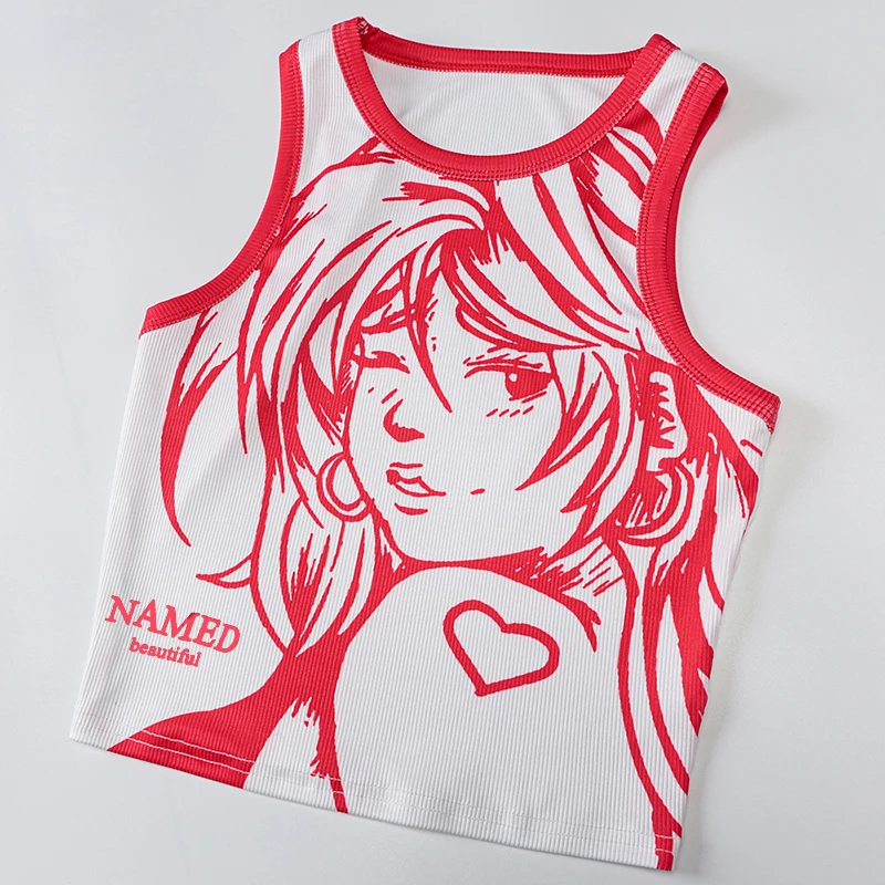 Harajuku 2022 O-Neck Sleeveless Anime Cartoon Print Short T shirt Summer Women Fashion Streetwear Crop top Tees Y2K clothes
Harajuku 2022 O-Neck Sleeveless Anime Cartoon Print Short T shirt Summer Women Fashion Streetwear Crop top Tees Y2K clothes