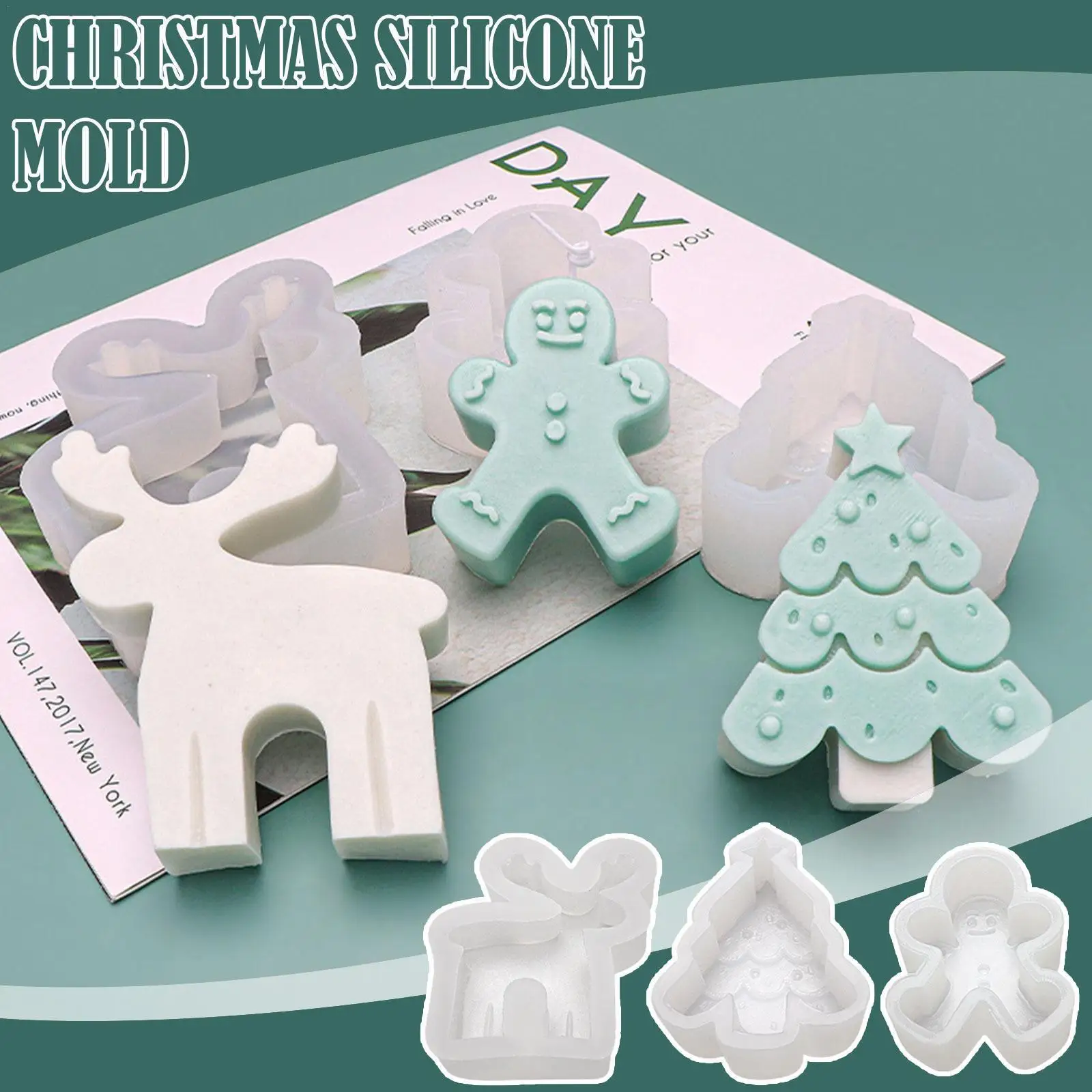 Candle Wax Mold for DIY Christmas Tree Elk Ginger bread Man Silicone Mould Handmade Scented Candle Making Molds Home Decora J7B4
Candle Wax Mold for DIY Christmas Tree Elk Ginger bread Man Silicone Mould Handmade Scented Candle Making Molds Home Decora J7B4