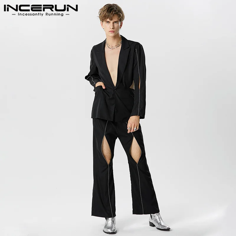 2023 Men Sets Patchwork Hollow Out Lapel Long Sleeve One Button Blazer & Pants 2PCS Streetwear Fashion Men's Suits S-5XL INCERUN
2023 Men Sets Patchwork Hollow Out Lapel Long Sleeve One Button Blazer & Pants 2PCS Streetwear Fashion Men's Suits S-5XL INCERUN