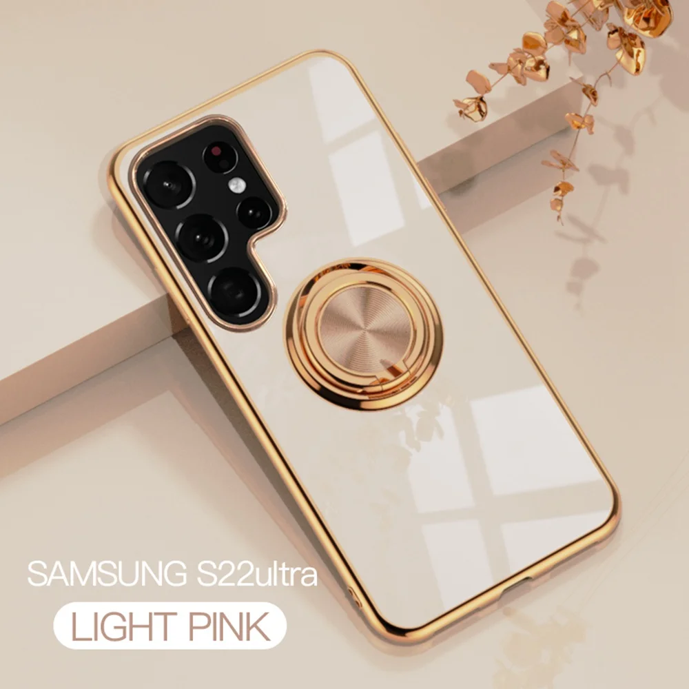 Luxury Plated Silicone Case For Samsung Galaxy S22 Ultra S21 S20 FE S10 Note 10 Plus 20 Ultra A52 A72 Metal Finger Ring Stand
Luxury Plated Silicone Case For Samsung Galaxy S22 Ultra S21 S20 FE S10 Note 10 Plus 20 Ultra A52 A72 Metal Finger Ring Stand