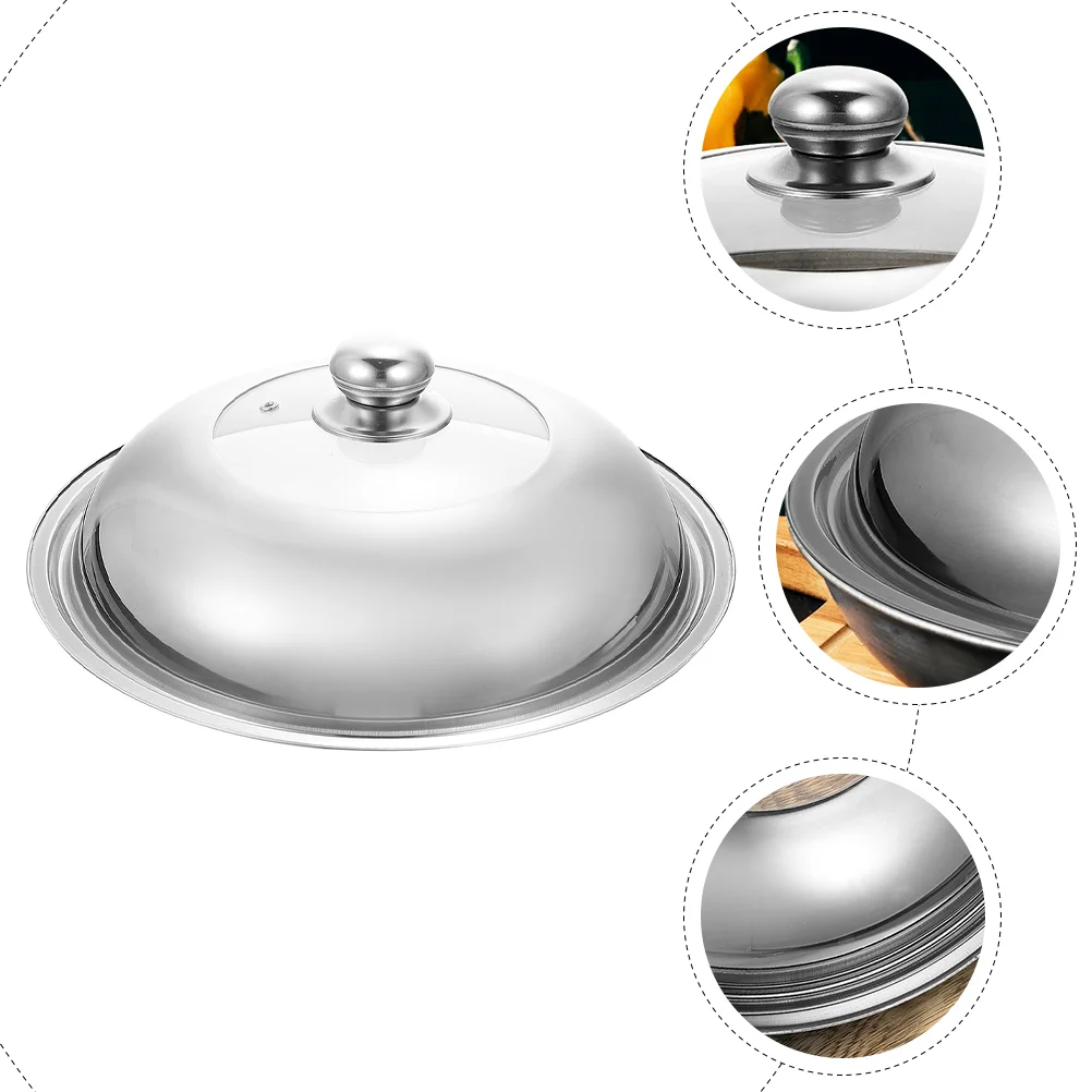 Stainless Steel Pot Lid Useful Pan Cover Portable Cooker and Kitchen Supplies Saucepan Metal for Pans 
Stainless Steel Pot Lid Useful Pan Cover Portable Cooker and Kitchen Supplies Saucepan Metal for Pans