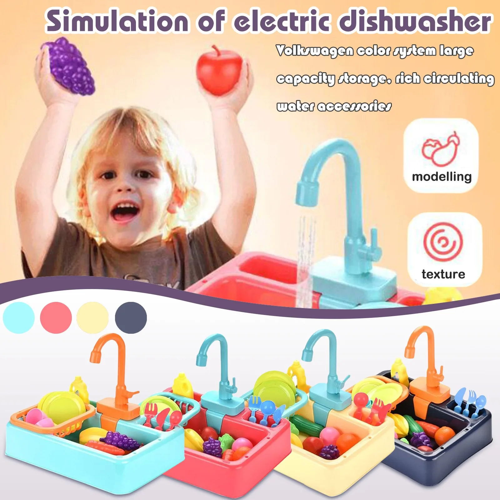 1 PCS Analog Electrics Dishwasher Sink Children's Role Playing Kitchen Set Toys Funny Role-playing Mini Kitchen Simulation Toy
1 PCS Analog Electrics Dishwasher Sink Children's Role Playing Kitchen Set Toys Funny Role-playing Mini Kitchen Simulation Toy