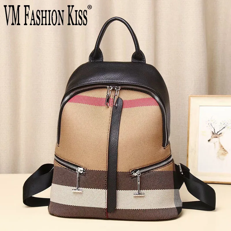 high quality NewWomen 15 Styles Striped Canvas + Cowhide Backpack High Quality Women Casual Female Classic Softback Backpacks
high quality NewWomen 15 Styles Striped Canvas + Cowhide Backpack High Quality Women Casual Female Classic Softback Backpacks