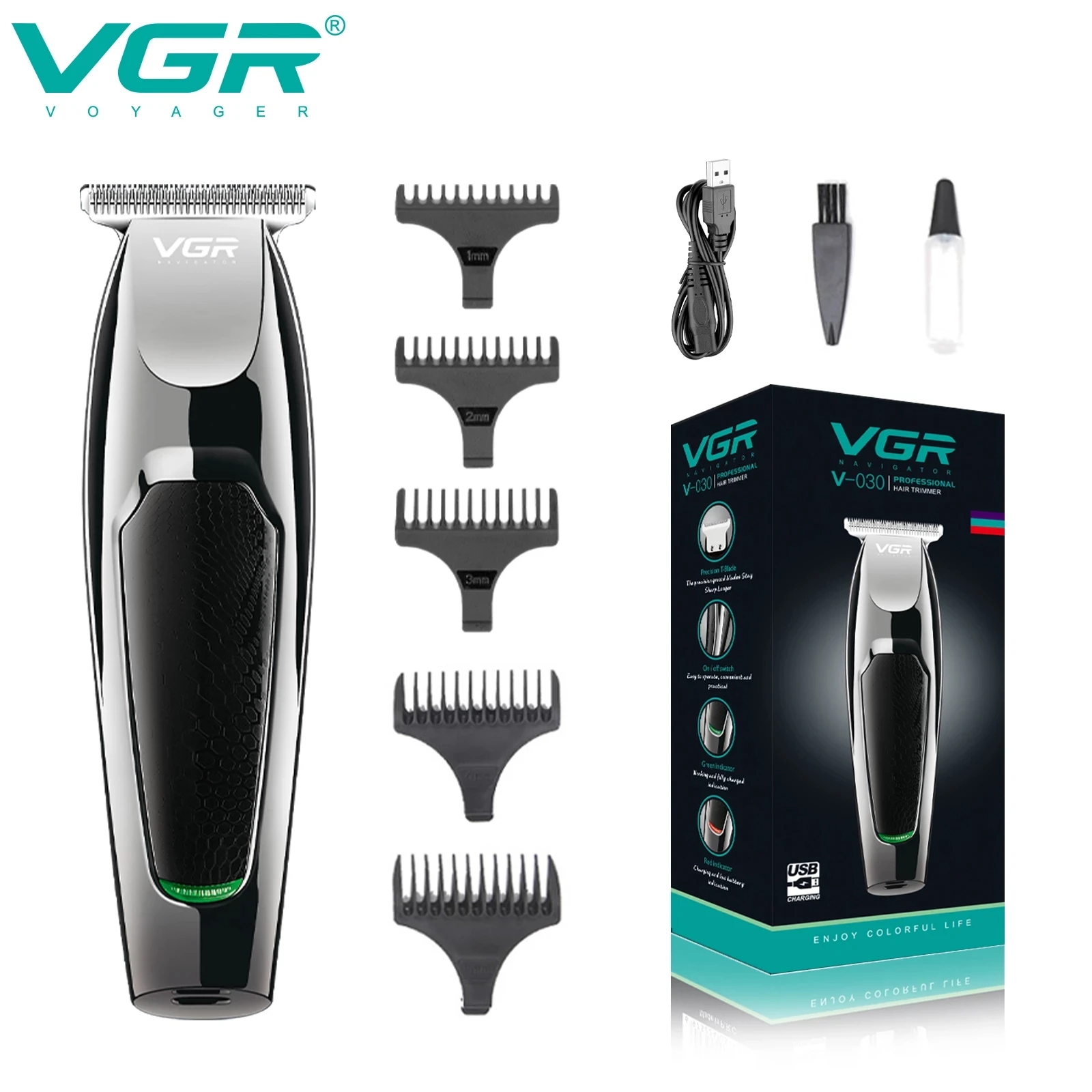 VGR Hair Cutting Machine Electric Hair Clipper Professional Haircut Machine Bald Barber USB Charging Hair Trimmer for Men V-030
VGR Hair Cutting Machine Electric Hair Clipper Professional Haircut Machine Bald Barber USB Charging Hair Trimmer for Men V-030