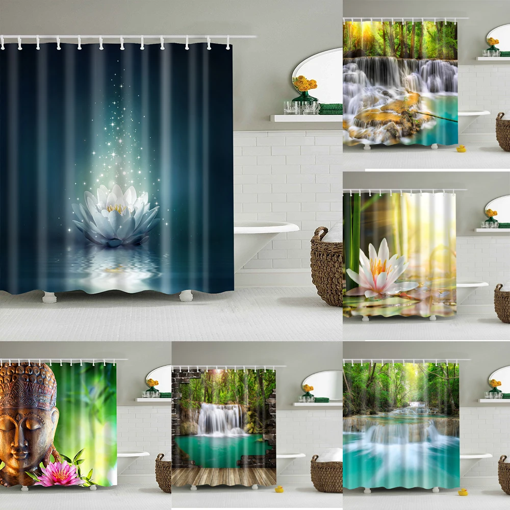 Занавеска для душа с деревенским ландшафтом, водонепроницаемая штора из полиэстера в ванную комнату, с крючками, с изображением лотоса, Буд...
Занавеска для душа с деревенским ландшафтом, водонепроницаемая штора из полиэстера в ванную комнату, с крючками, с изображением лотоса, Буд...