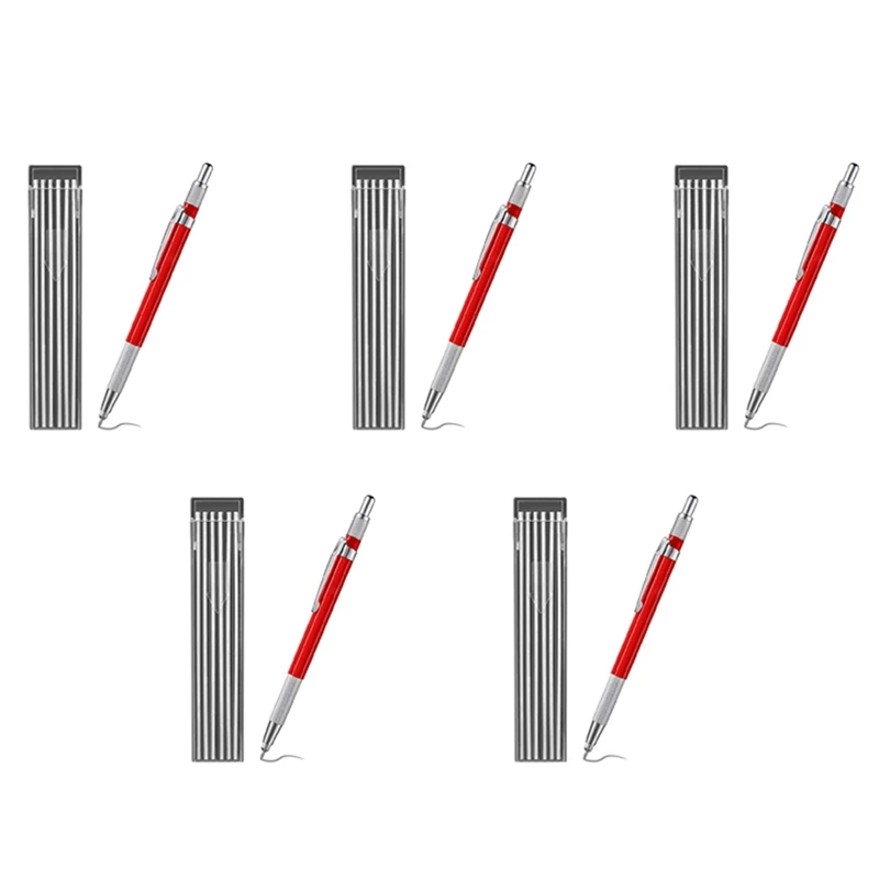 5X Welders Pencil With 60PCS Silver Streak Refills, Metal Marker Mechanical Welding Pencil Pipefitters, Fabrication, Red
5X Welders Pencil With 60PCS Silver Streak Refills, Metal Marker Mechanical Welding Pencil Pipefitters, Fabrication, Red
