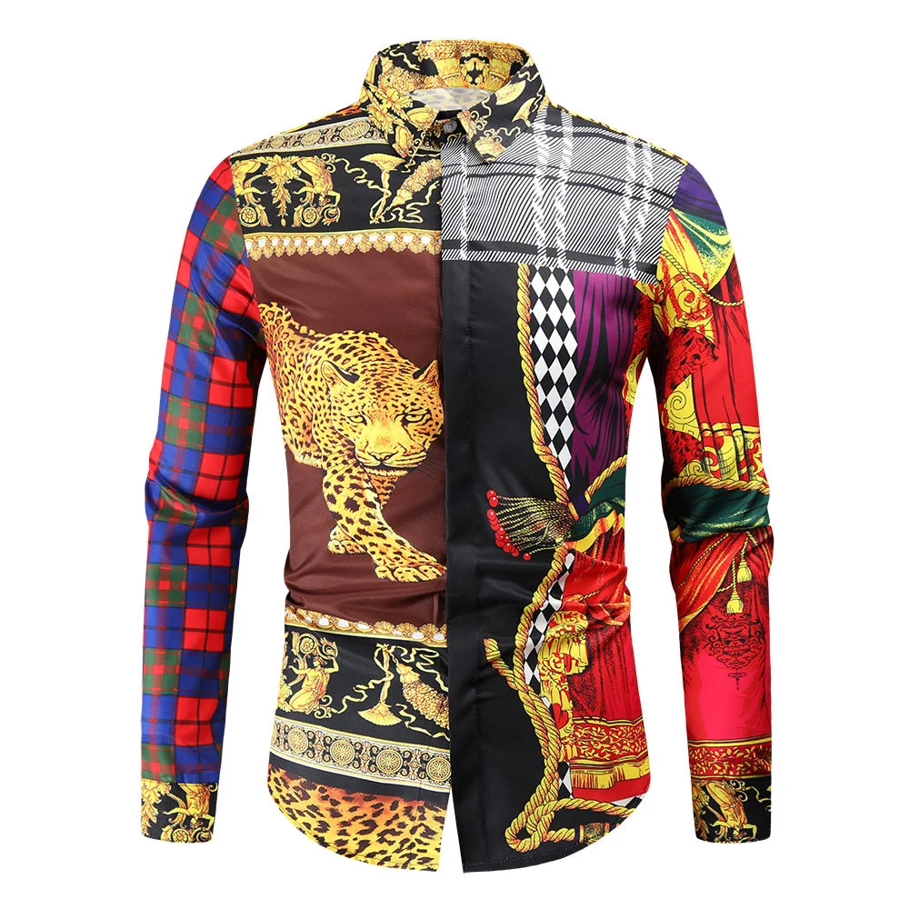 Fashion Leopard 3D Printed Patchwork Long Sleeve Shirts Men's Fall Casual Lapel Shirts Loose Cardigan Tops Men's Streetwear
Fashion Leopard 3D Printed Patchwork Long Sleeve Shirts Men's Fall Casual Lapel Shirts Loose Cardigan Tops Men's Streetwear