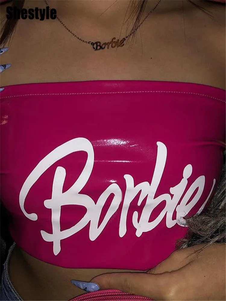 Shestyle PU Pink Camis Strapless Women Letter Printed Backless Sleeveless Sexy Cute Slash Neck Streetwear Crop Tops Wholesale
Shestyle PU Pink Camis Strapless Women Letter Printed Backless Sleeveless Sexy Cute Slash Neck Streetwear Crop Tops Wholesale